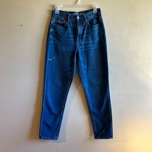 Paint splatter detail high-waisted mom Jean